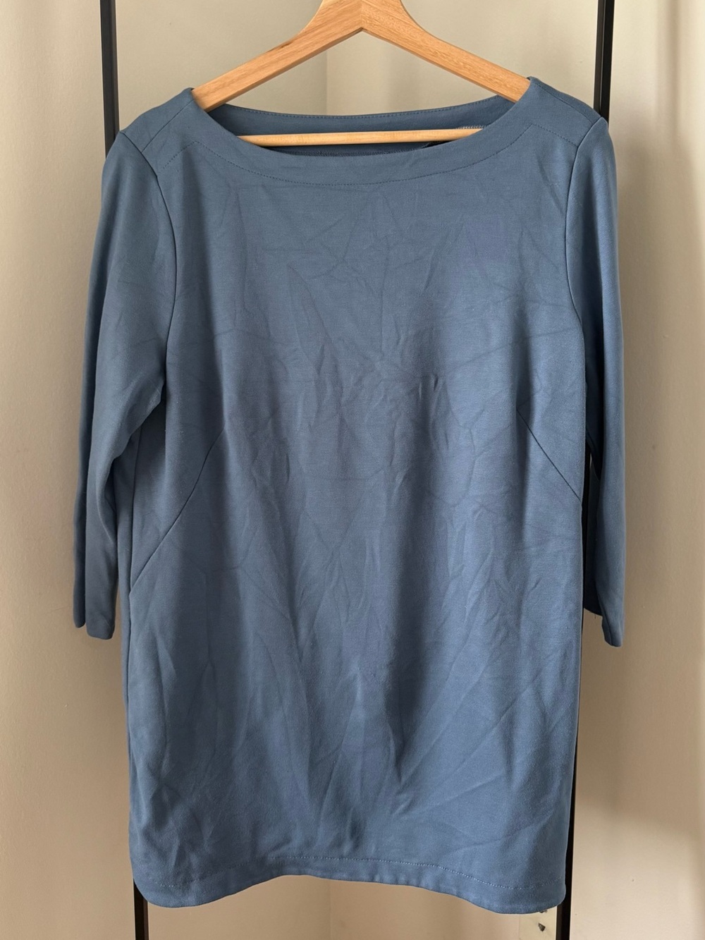 Women's J. Jill Blue Boatneck Tunic Top, size L